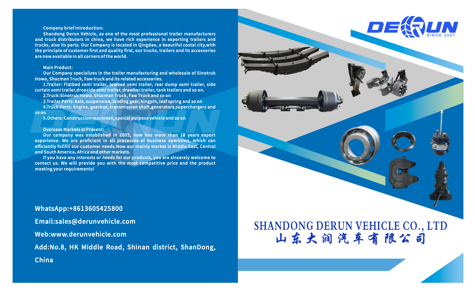 Các bộ phận trailer Derun