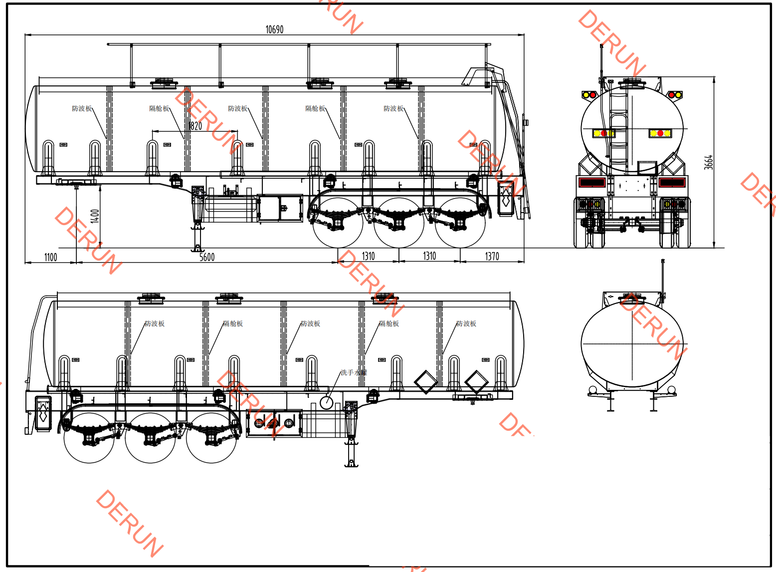 Bản vẽ của xe tải bán dầu 30 cbm