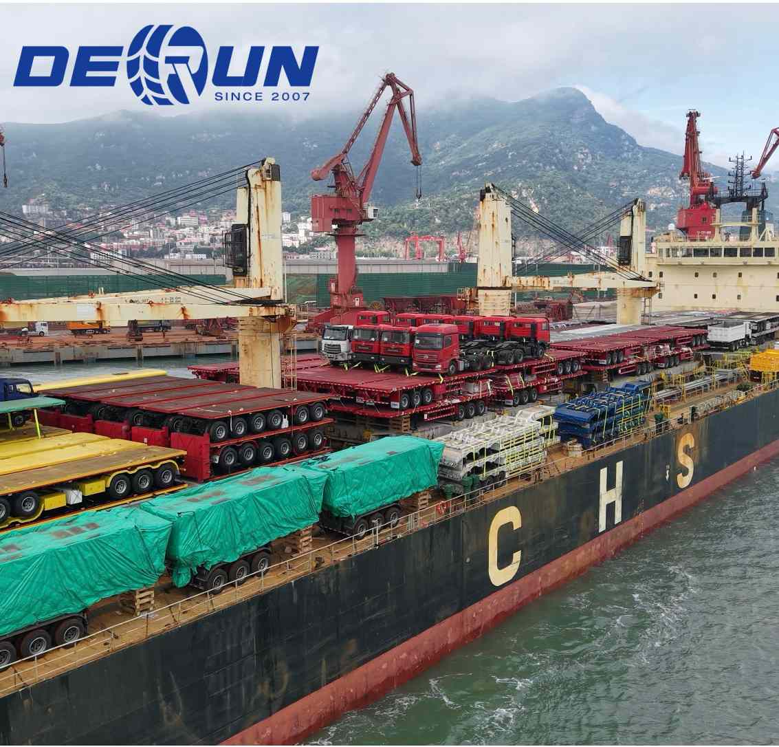 150 chiếc Sơ mi rơ moóc phẳng DERUN được vận chuyển đến Tanzania
