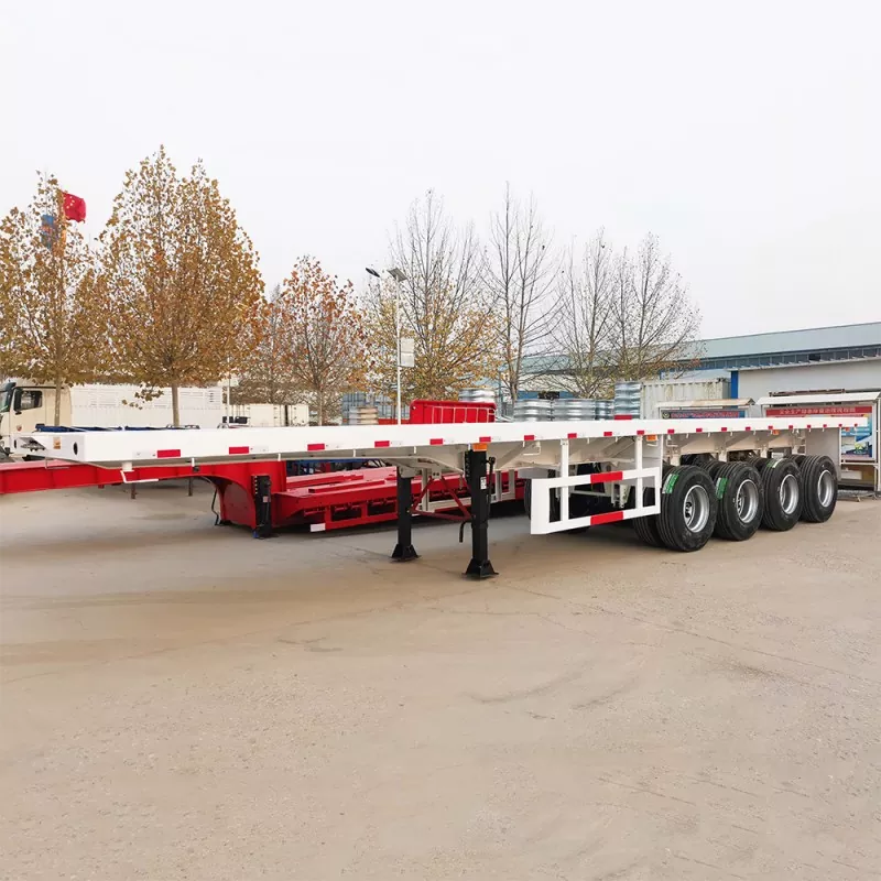 Trailer bán tải phẳng 4 trục 80Ton