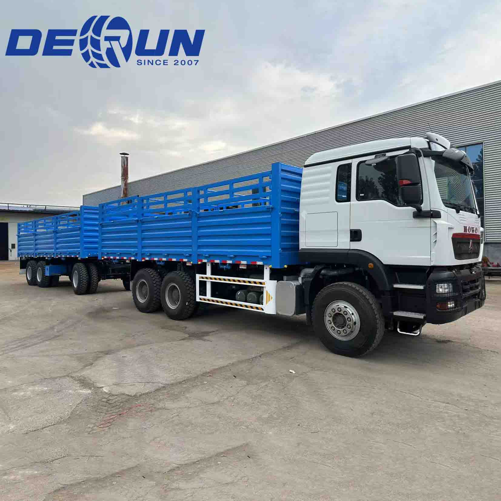 Sinotruk Howo TX 6x4 Hàng rào xe tải hàng rào với trailer 3 Axle Drawbar